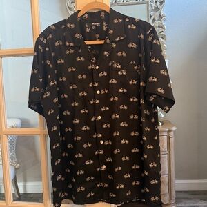 Murano Black Shirt with Bicycles XL Slim Fit